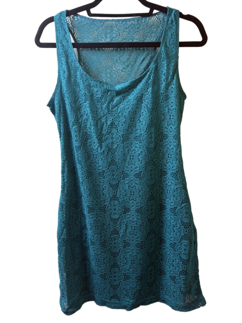 Ruby Rd. Teal Lace Mini Dress